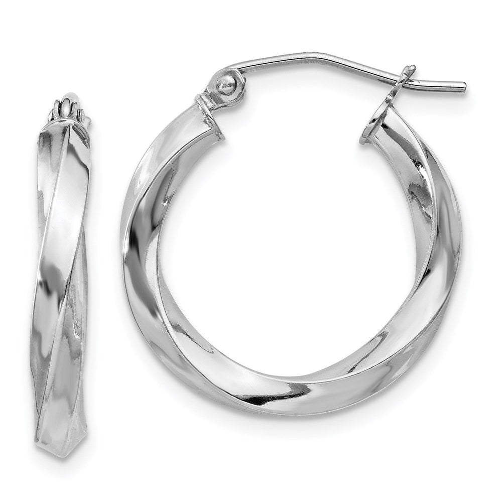 Sterlingsilber Rhodiniert 3x20mmtwisted Creolen