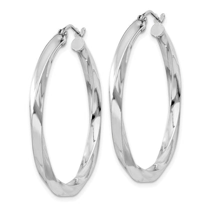 Sterlingsilber Rhodiniert 3x35mmtwisted Creolen