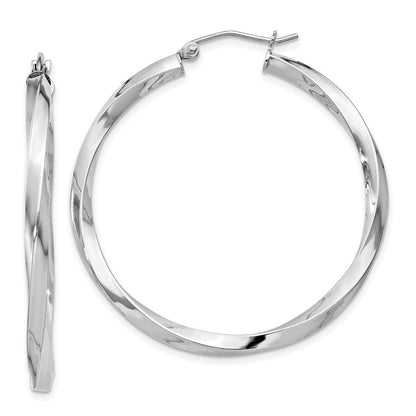 Sterlingsilber Rhodiniert 3x40mmtwisted Creolen
