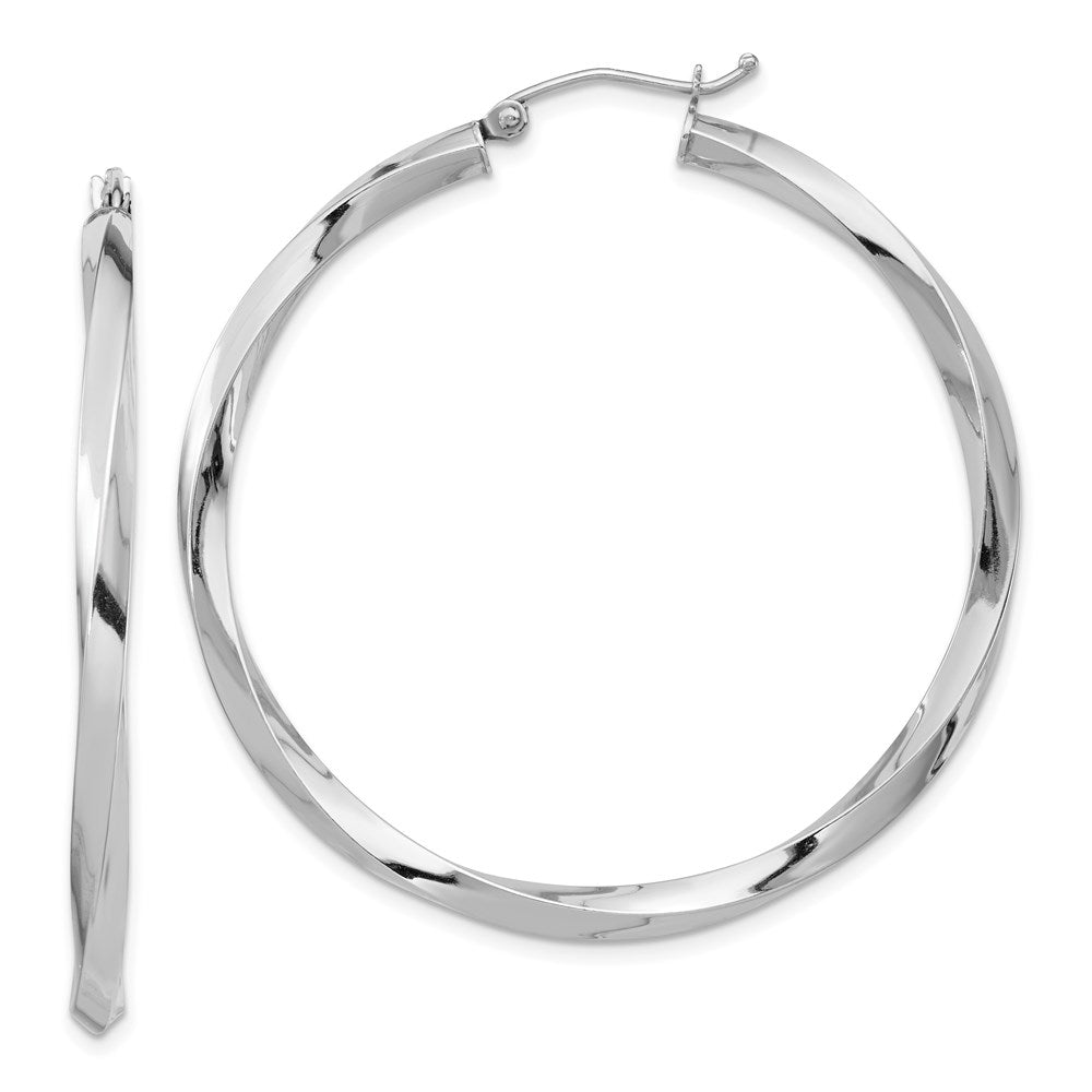 Sterlingsilber Rhodiniert 3x45mmtwisted Creolen