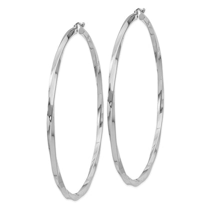 Sterlingsilber Rhodiniert 3x80mmtwisted Creolen