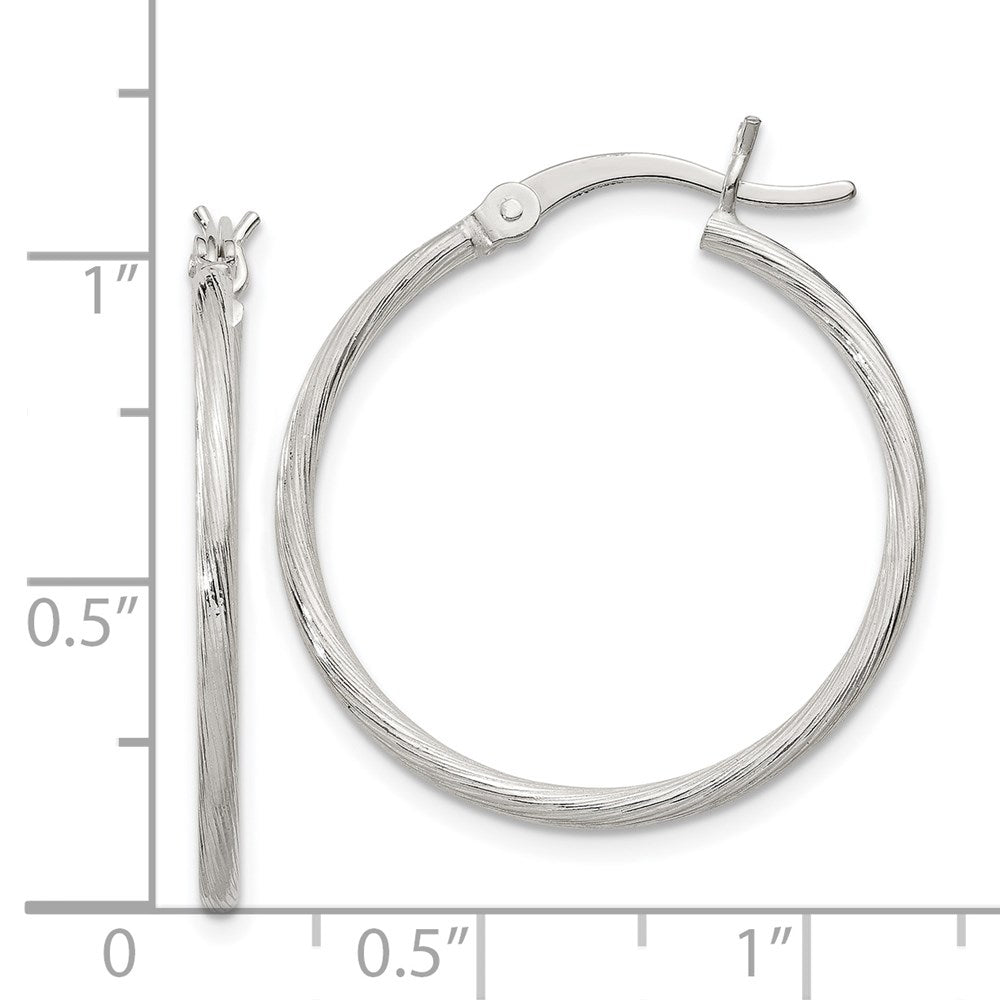 Sterlingsilber Fine Gedreht 1.5x25mm Creolen