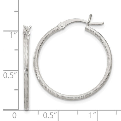 Sterlingsilber Fine Gedreht 1.5x25mm Creolen