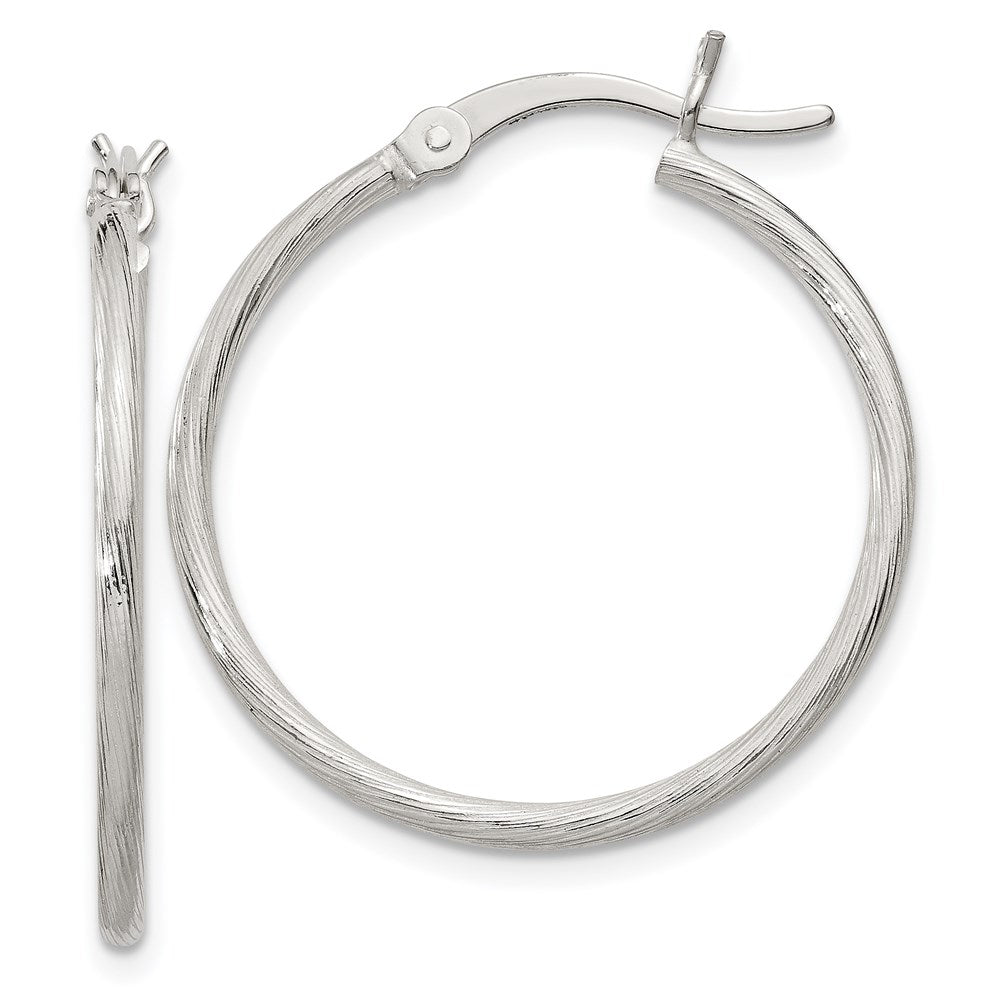 Sterlingsilber Fine Gedreht 1.5x25mm Creolen
