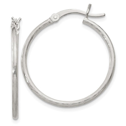 Sterlingsilber Fine Gedreht 1.5x25mm Creolen