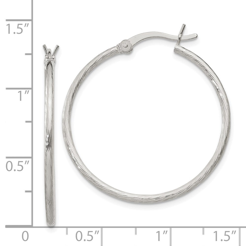 Sterlingsilber Fine Gedreht 1.5x30mm Creolen