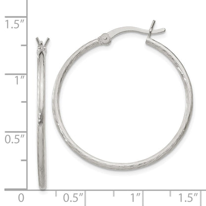 Sterlingsilber Fine Gedreht 1.5x30mm Creolen