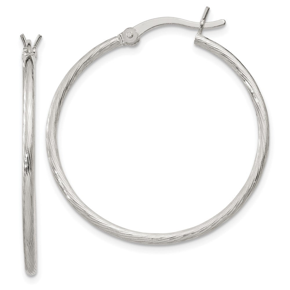 Sterlingsilber Fine Gedreht 1.5x30mm Creolen