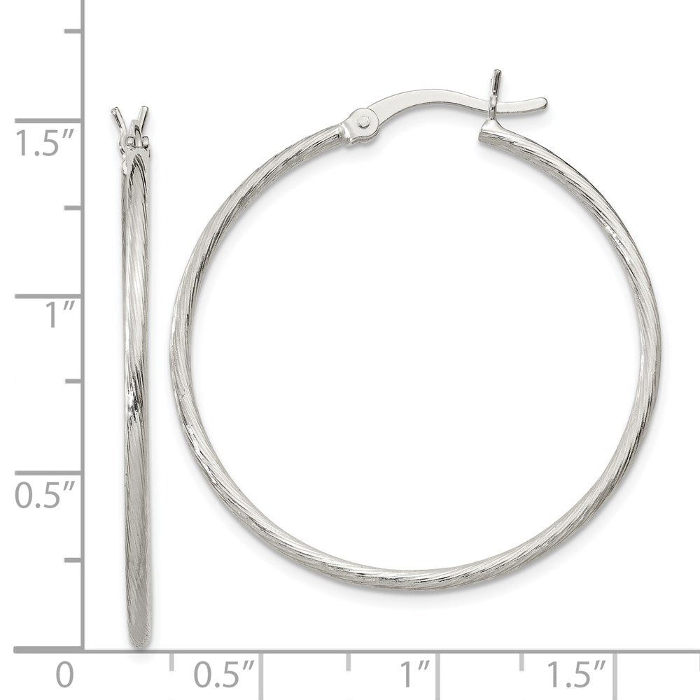 Sterlingsilber Fine Gedreht 1.5x35mm Creolen