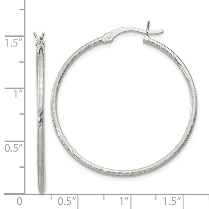 Sterlingsilber Fine Gedreht 1.5x35mm Creolen