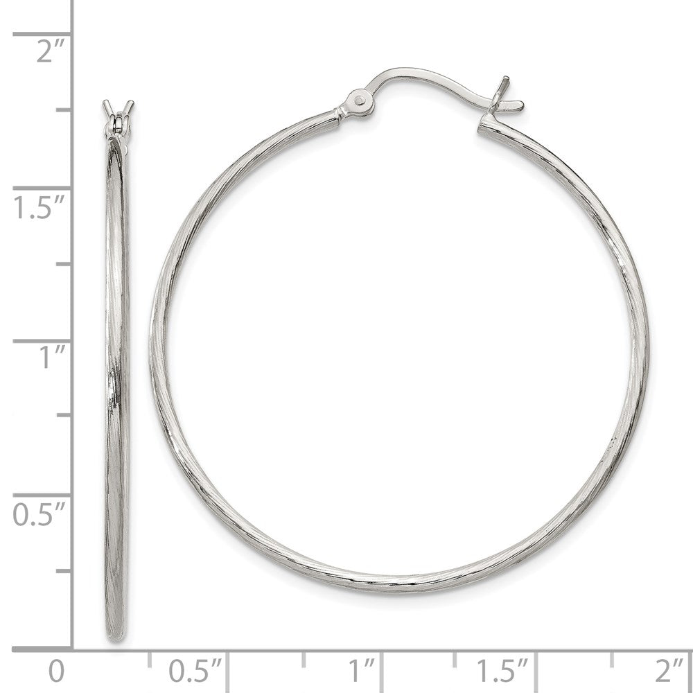 Sterlingsilber Fine Gedreht 1.5x40mm Creolen