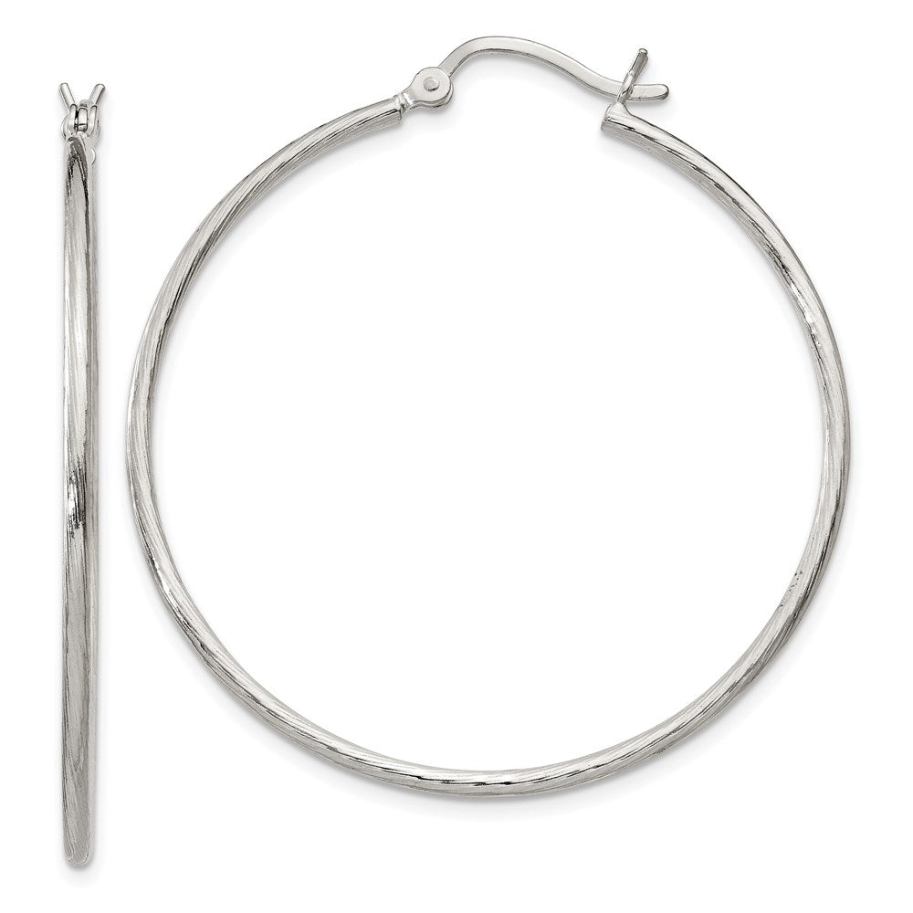 Sterlingsilber Fine Gedreht 1.5x40mm Creolen