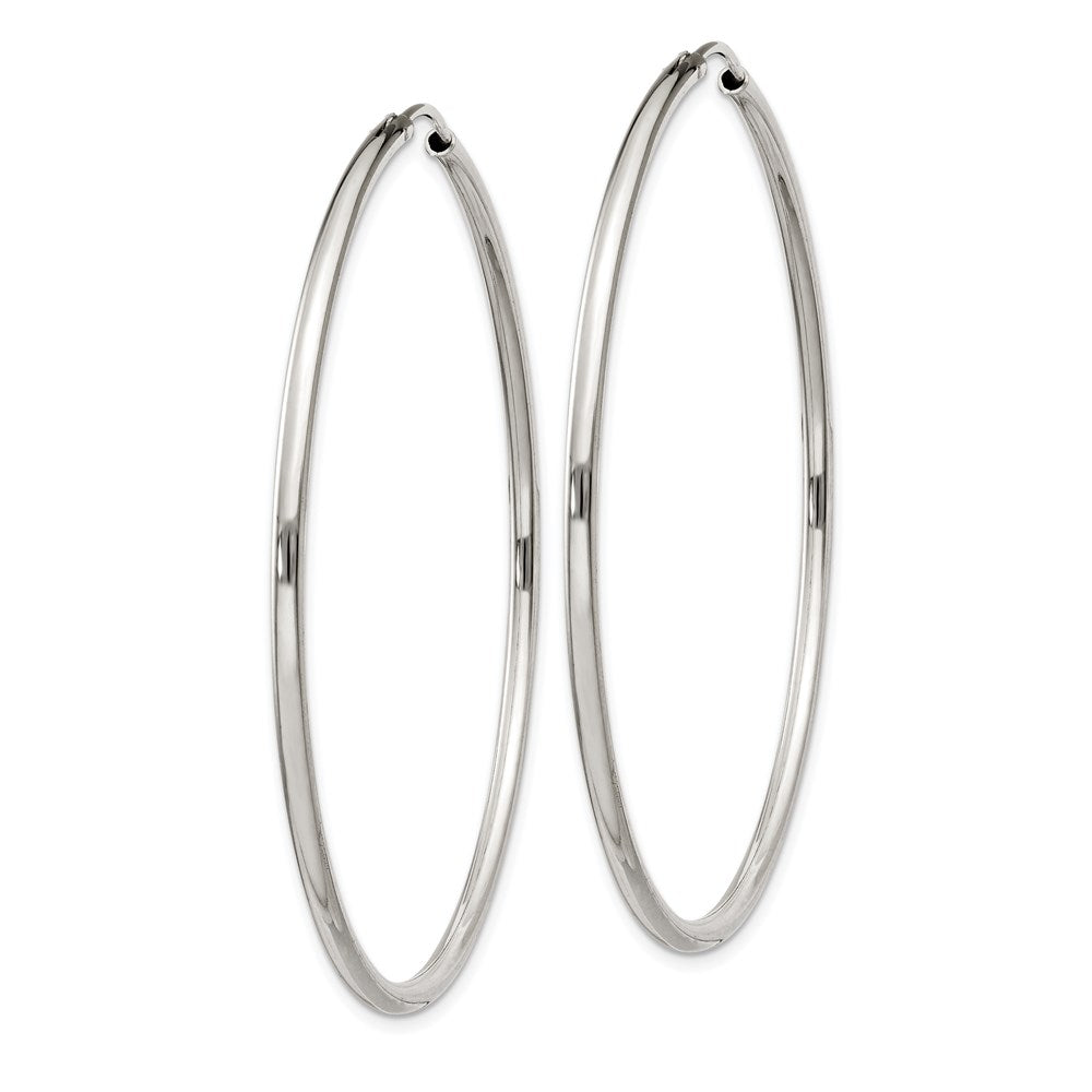 Sterlingsilber 2x55mm Endlos Creolen