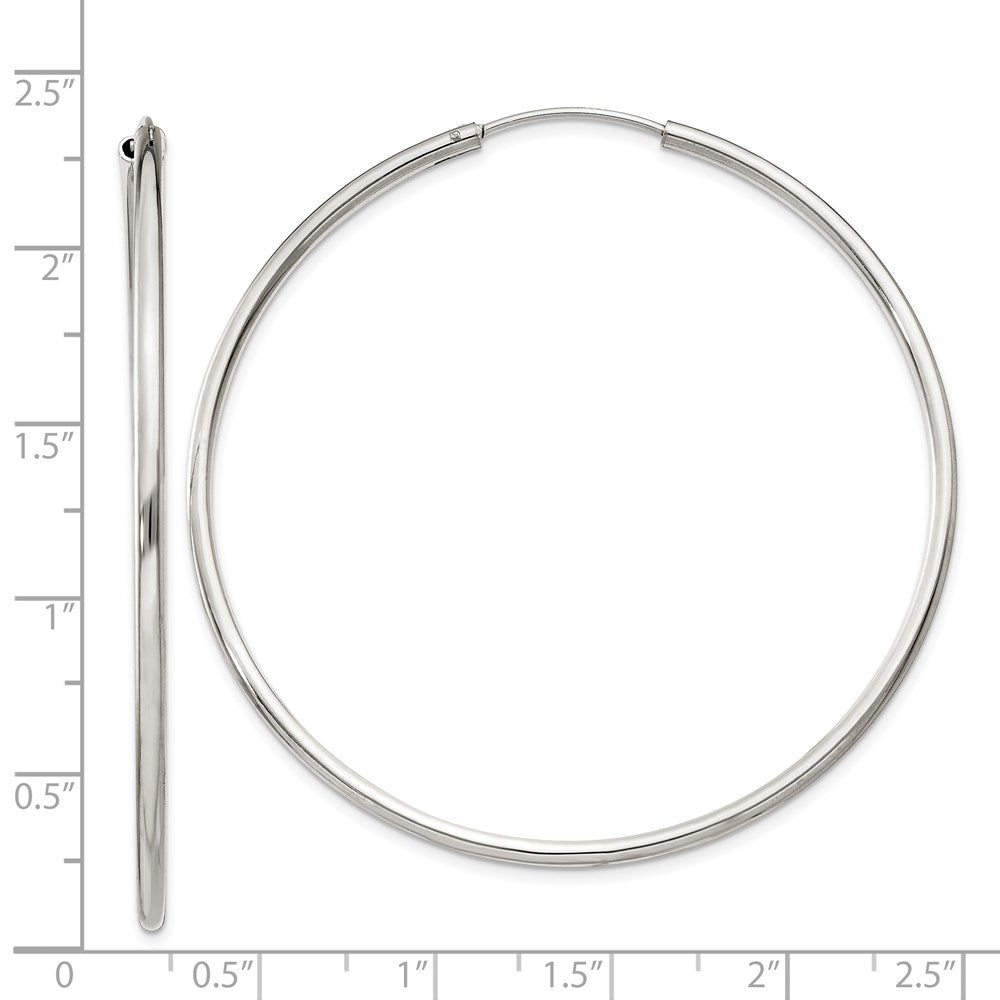 Sterlingsilber 2x55mm Endlos Creolen
