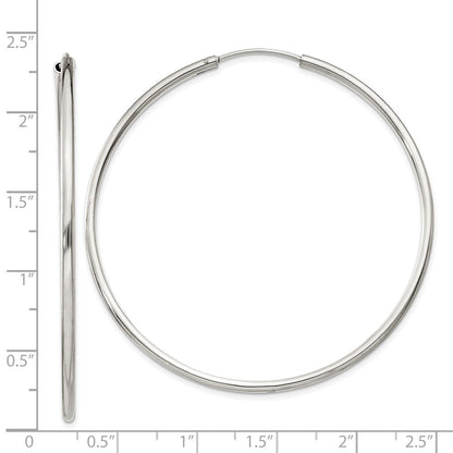 Sterlingsilber 2x55mm Endlos Creolen