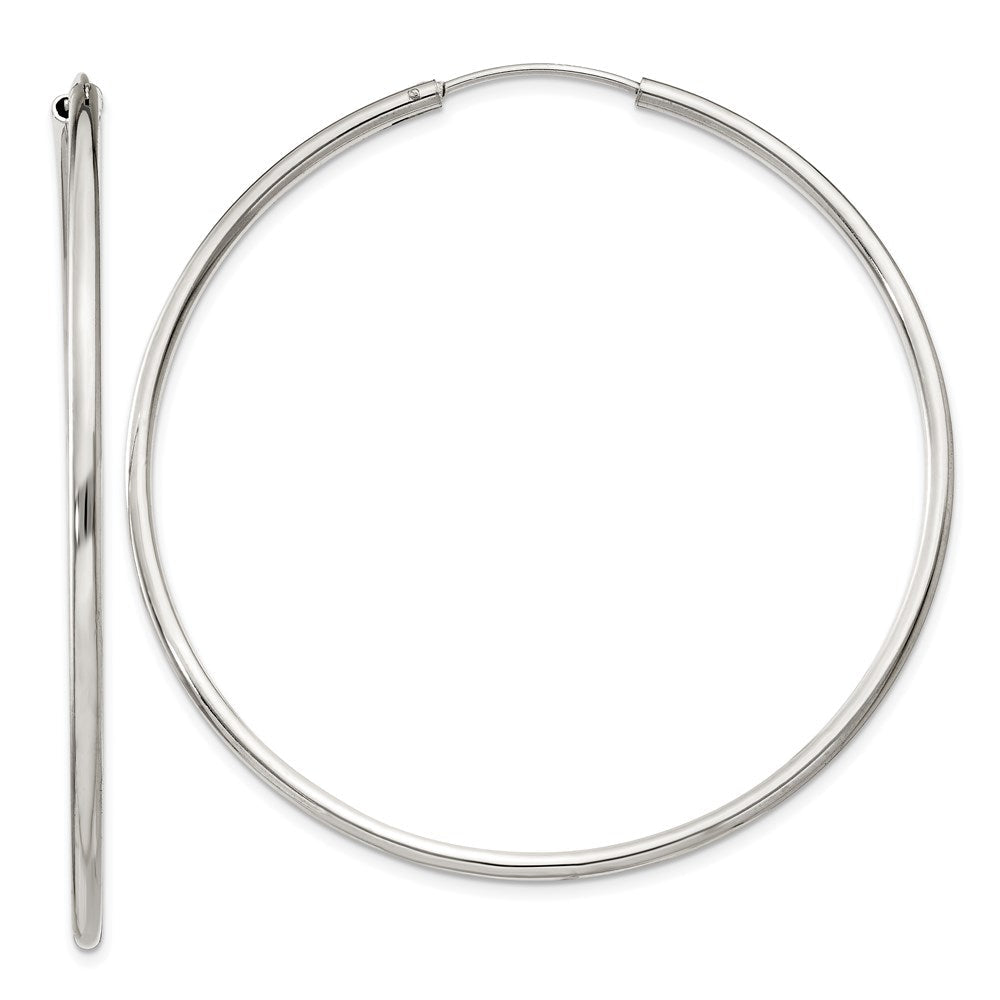 Sterlingsilber 2x55mm Endlos Creolen