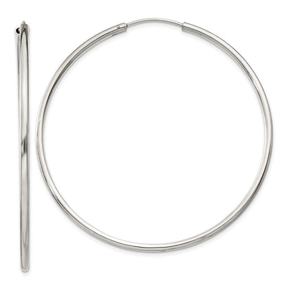 Sterlingsilber 2x55mm Endlos Creolen
