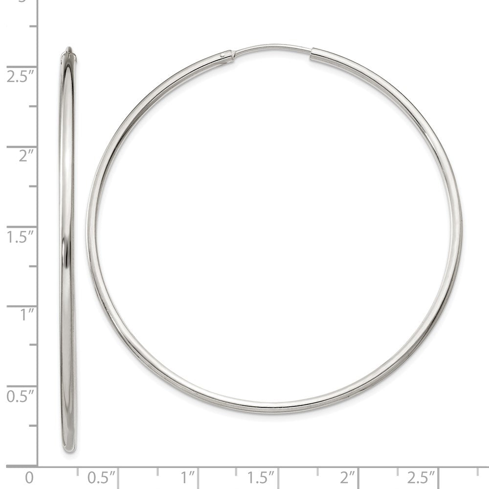 Sterlingsilber 2x60mm Endlos Creolen