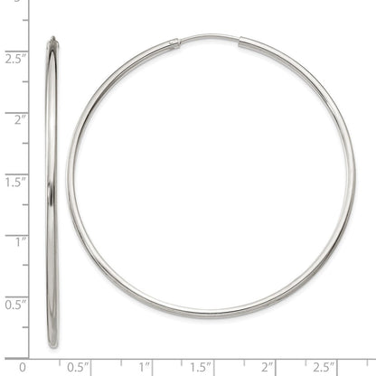 Sterlingsilber 2x60mm Endlos Creolen