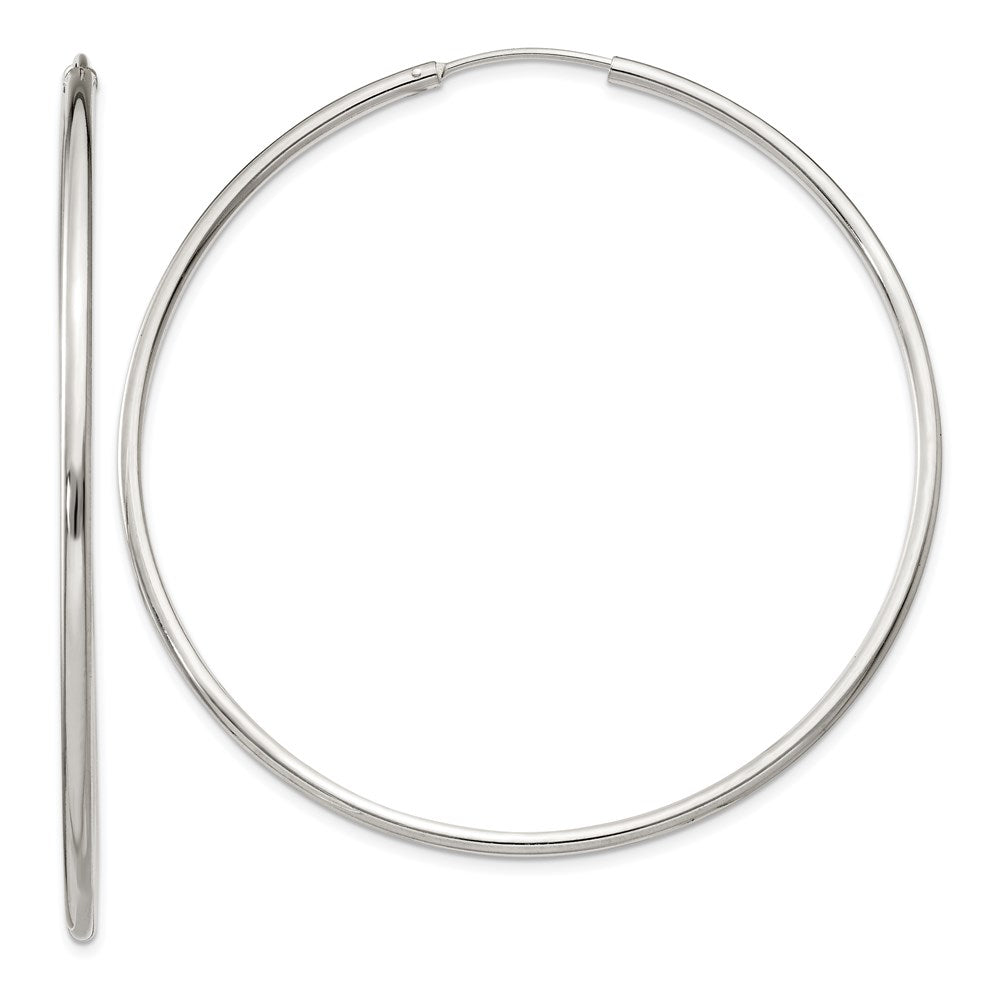 Sterlingsilber 2x60mm Endlos Creolen