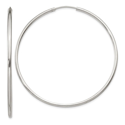 Sterlingsilber 2x60mm Endlos Creolen