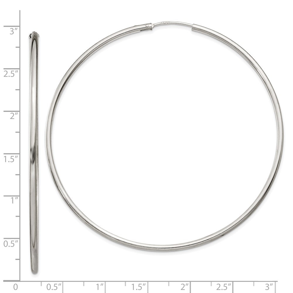 Sterlingsilber 2x70mm Endlos Creolen