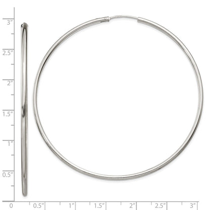 Sterlingsilber 2x70mm Endlos Creolen