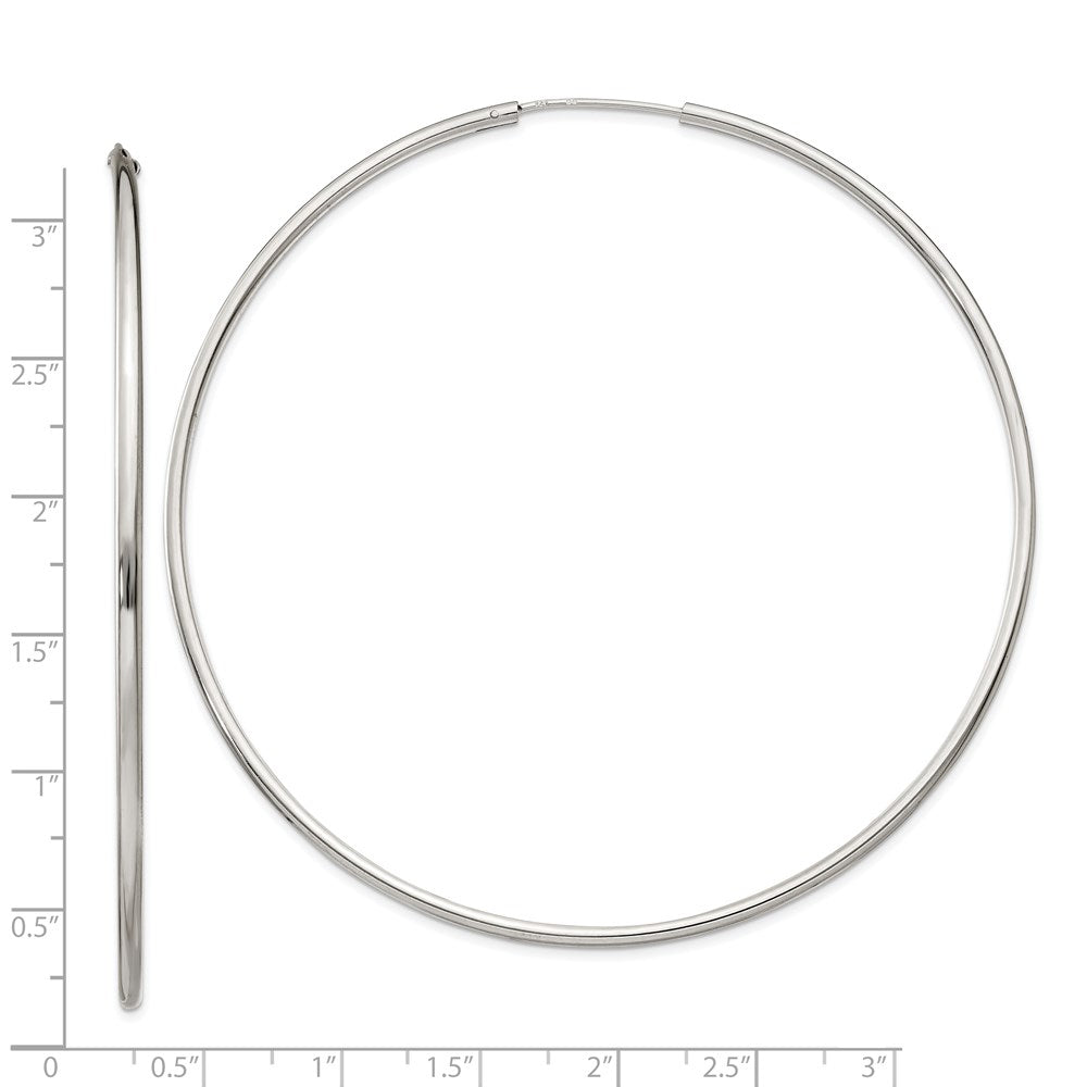 Sterlingsilber 2x80mm Endlos Creolen