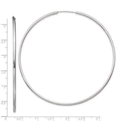 Sterlingsilber 2x80mm Endlos Creolen