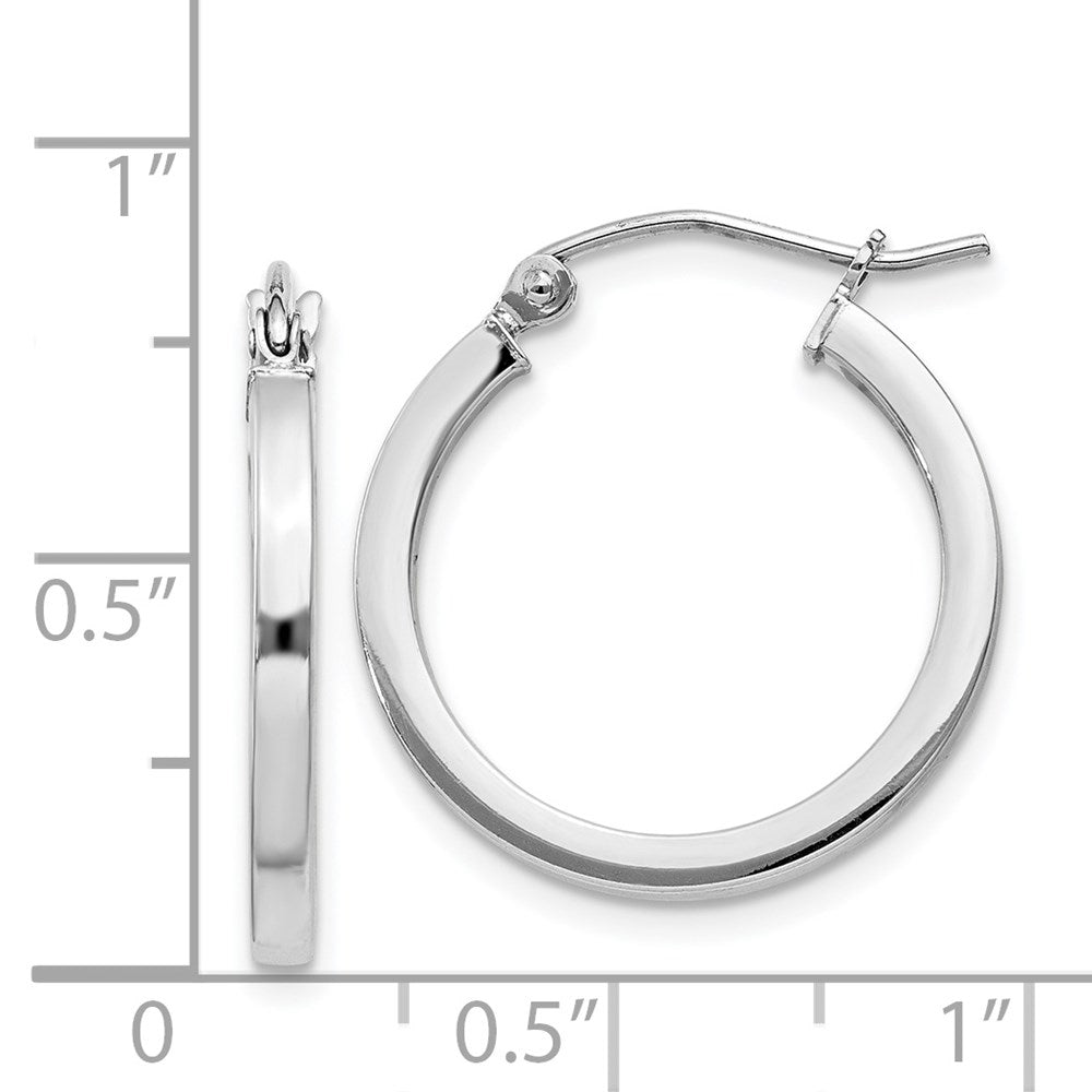 Sterlingsilber Rhodiniert 2x20mm Quadratisch Röhre Creolen