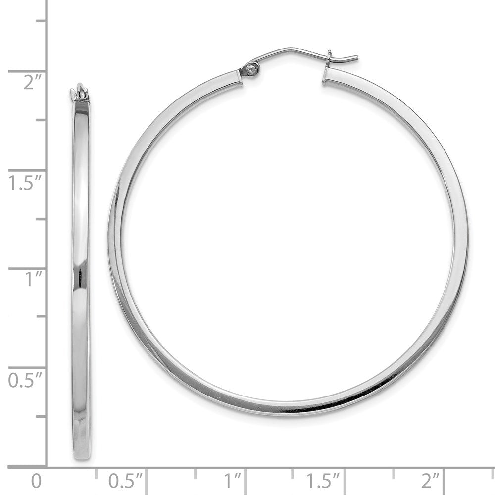 Sterlingsilber Rhodiniert 2x45mm Quadratisch Röhre Creolen