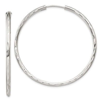 Sterlingsilber Diamantiert 2.5x50mm Endlos Creolen