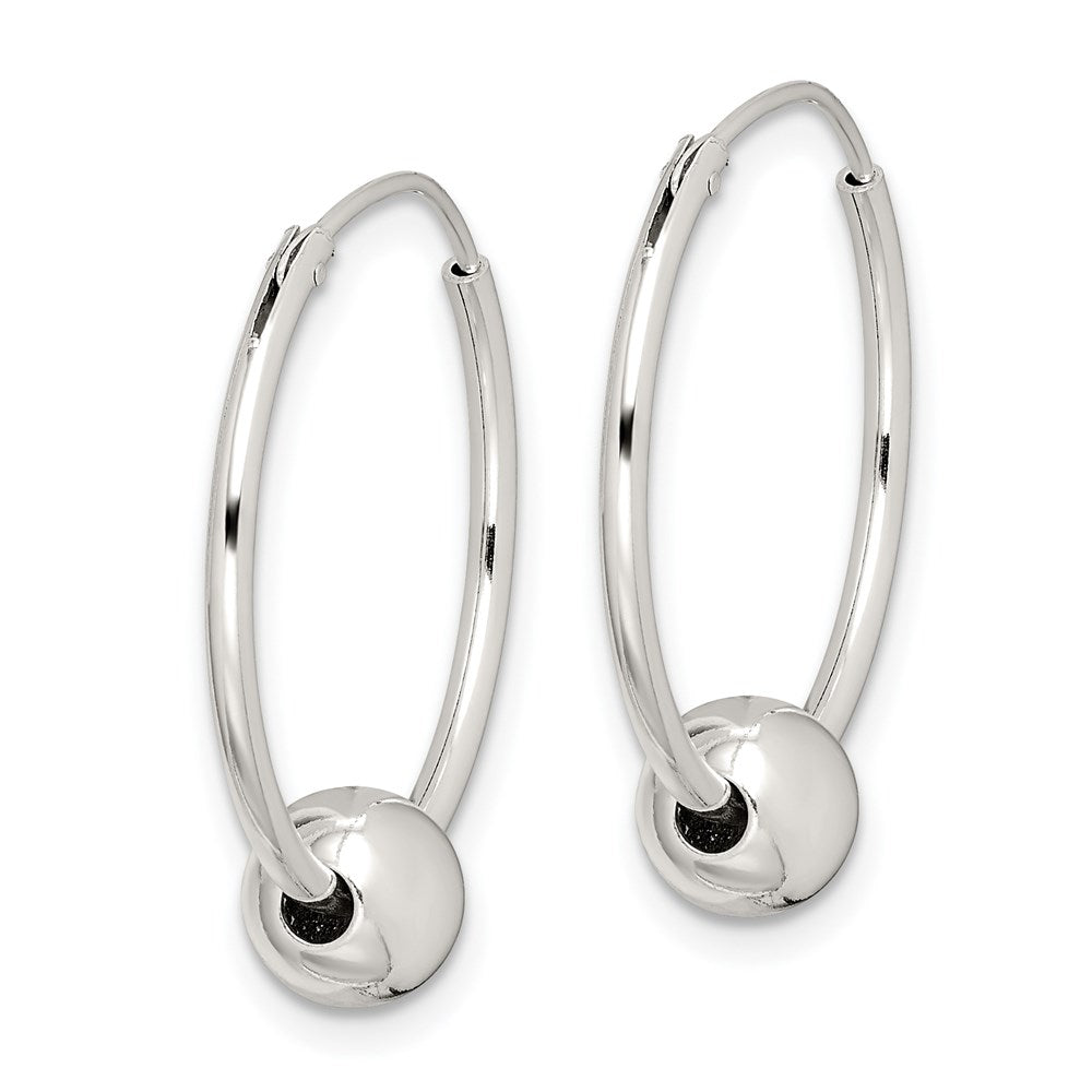 Sterlingsilber Perle Endlos Creolen