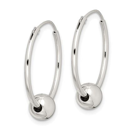 Sterlingsilber Perle Endlos Creolen