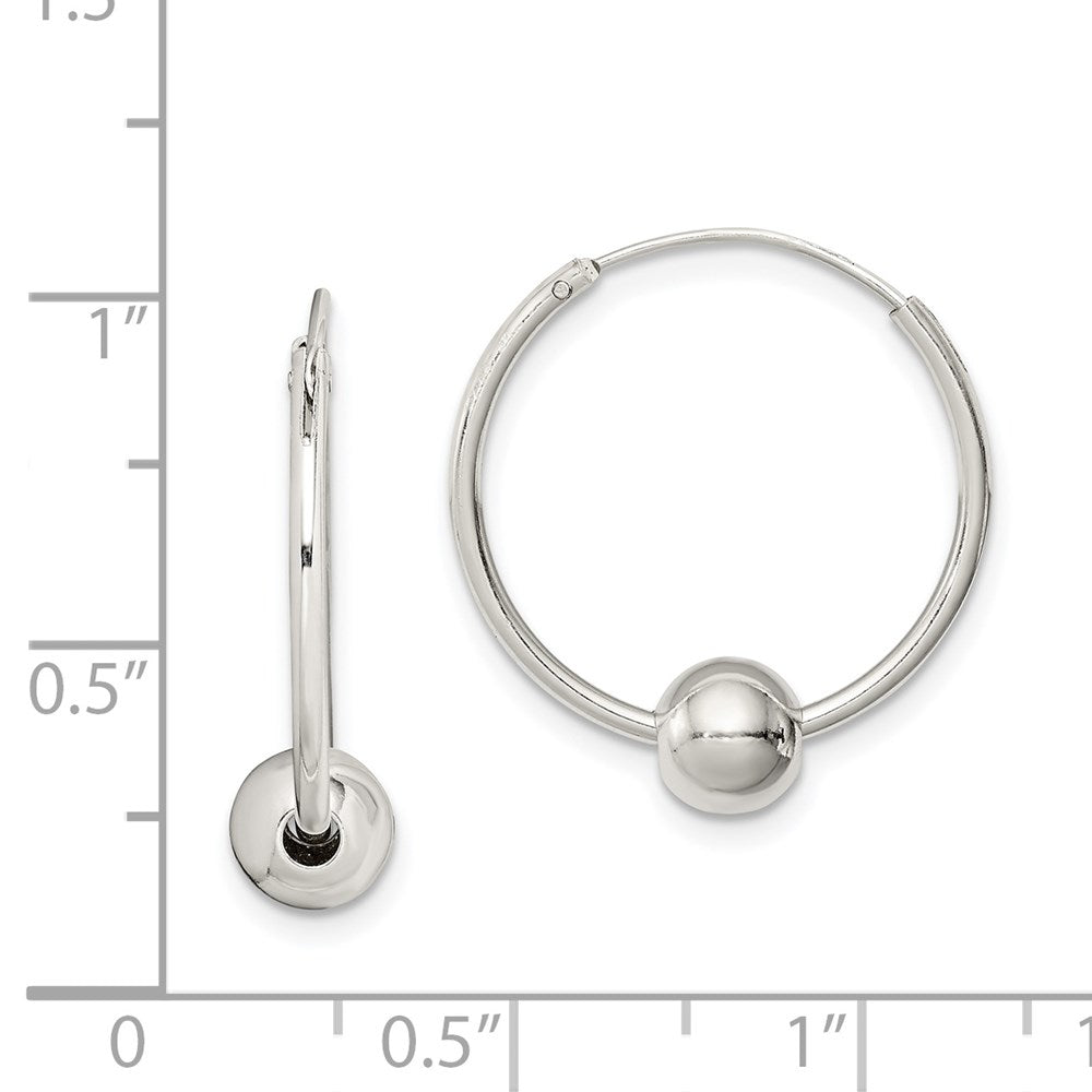 Sterlingsilber Perle Endlos Creolen