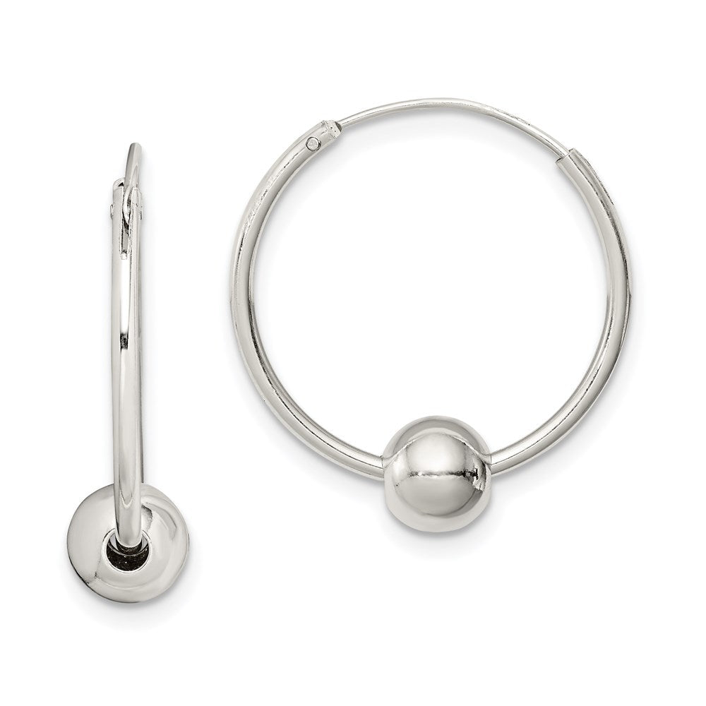 Sterlingsilber Perle Endlos Creolen