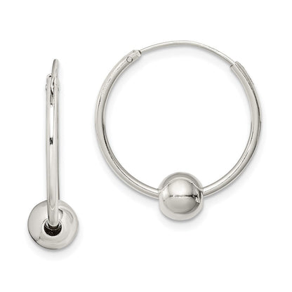 Sterlingsilber Perle Endlos Creolen