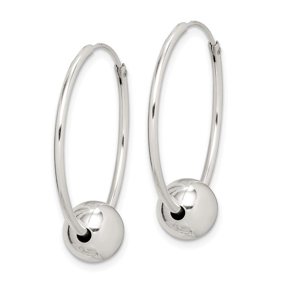 Sterlingsilber Perle Endlos Creolen