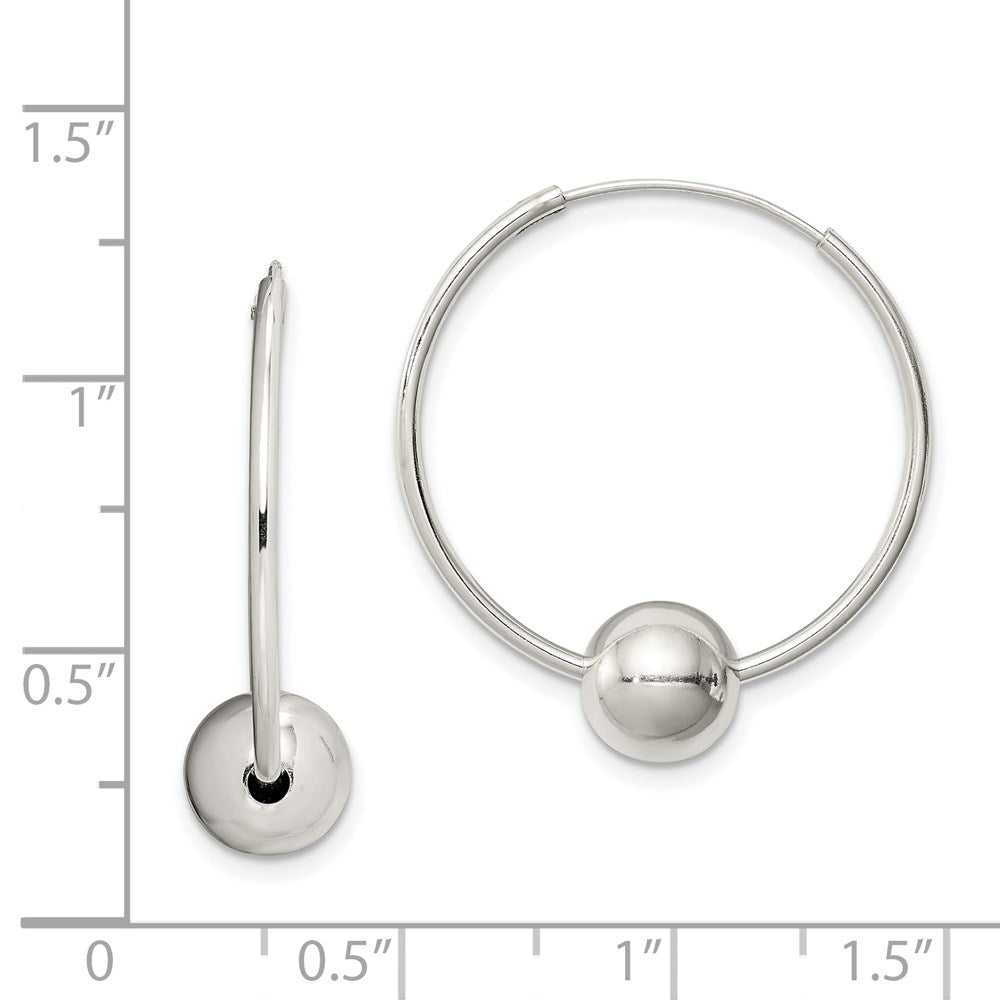 Sterlingsilber Perle Endlos Creolen