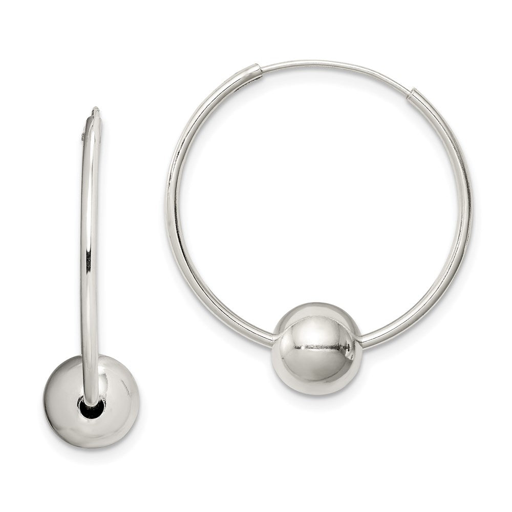 Sterlingsilber Perle Endlos Creolen