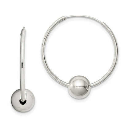 Sterlingsilber Perle Endlos Creolen