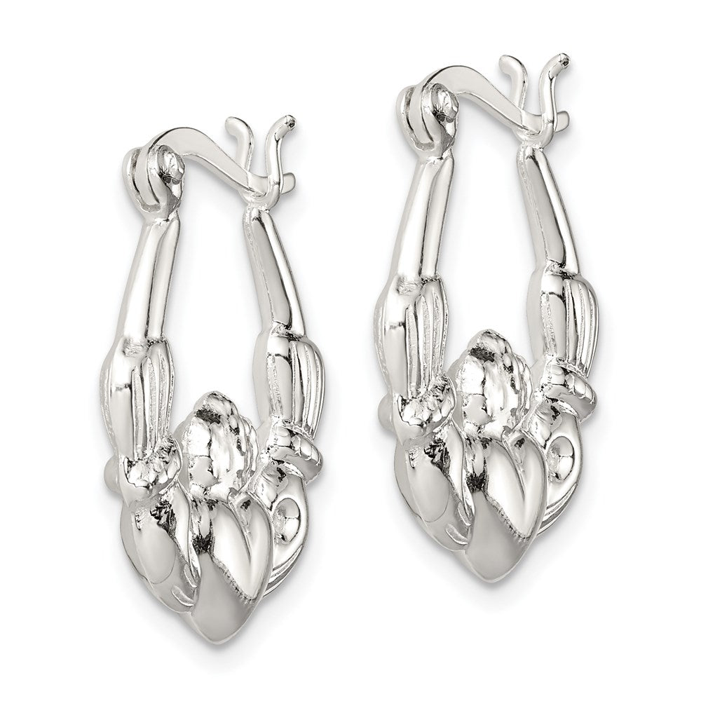 Sterlingsilber Poliert Claddagh Creolen