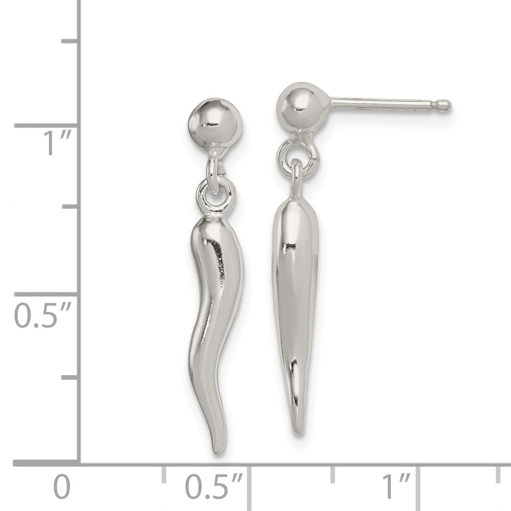 Sterlingsilber Poliert Italienisch Horn Stecker Ohrhänger