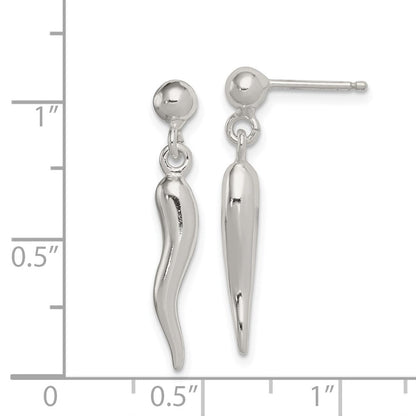 Sterlingsilber Poliert Italienisch Horn Stecker Ohrhänger
