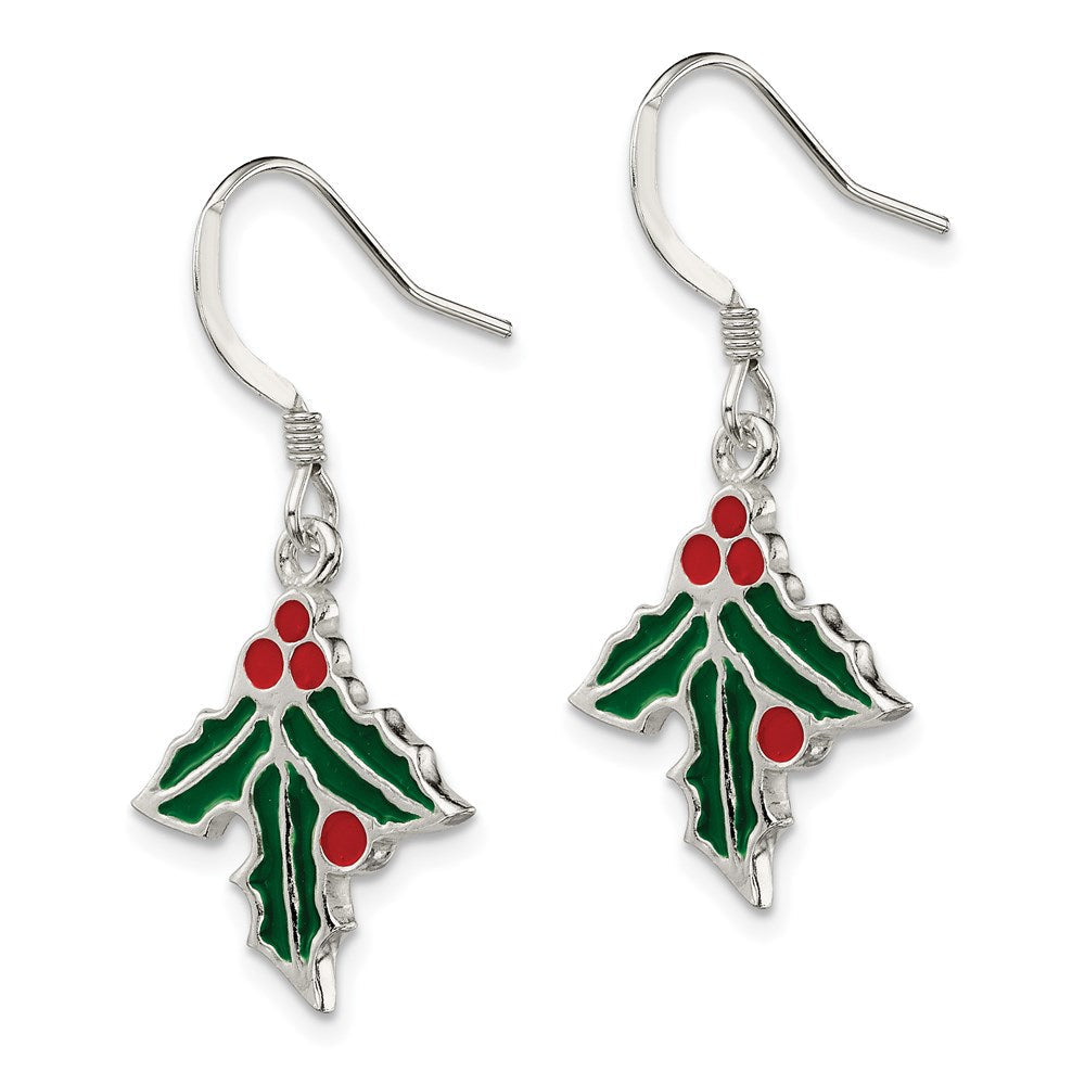 Sterlingsilber Emailliert Holly Ohrringe