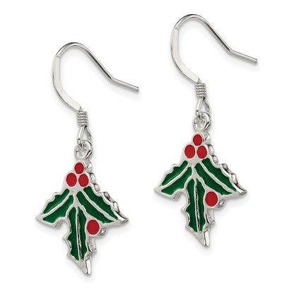Sterlingsilber Emailliert Holly Ohrringe