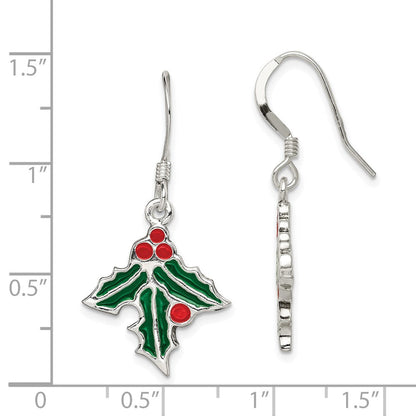 Sterlingsilber Emailliert Holly Ohrringe
