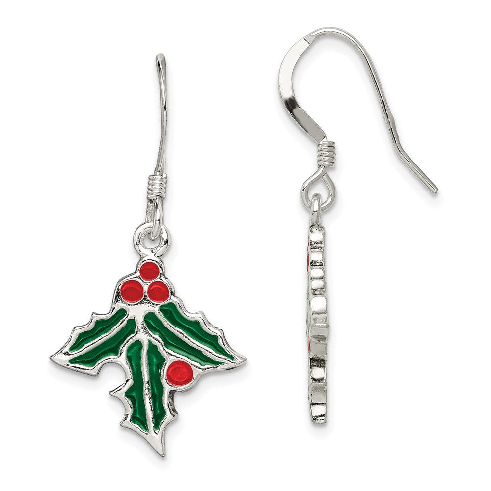 Sterlingsilber Emailliert Holly Ohrringe