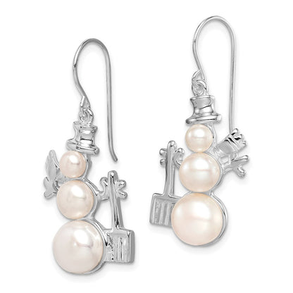 Sterlingsilber Fw Zuchtperle Snowman Ohrringe