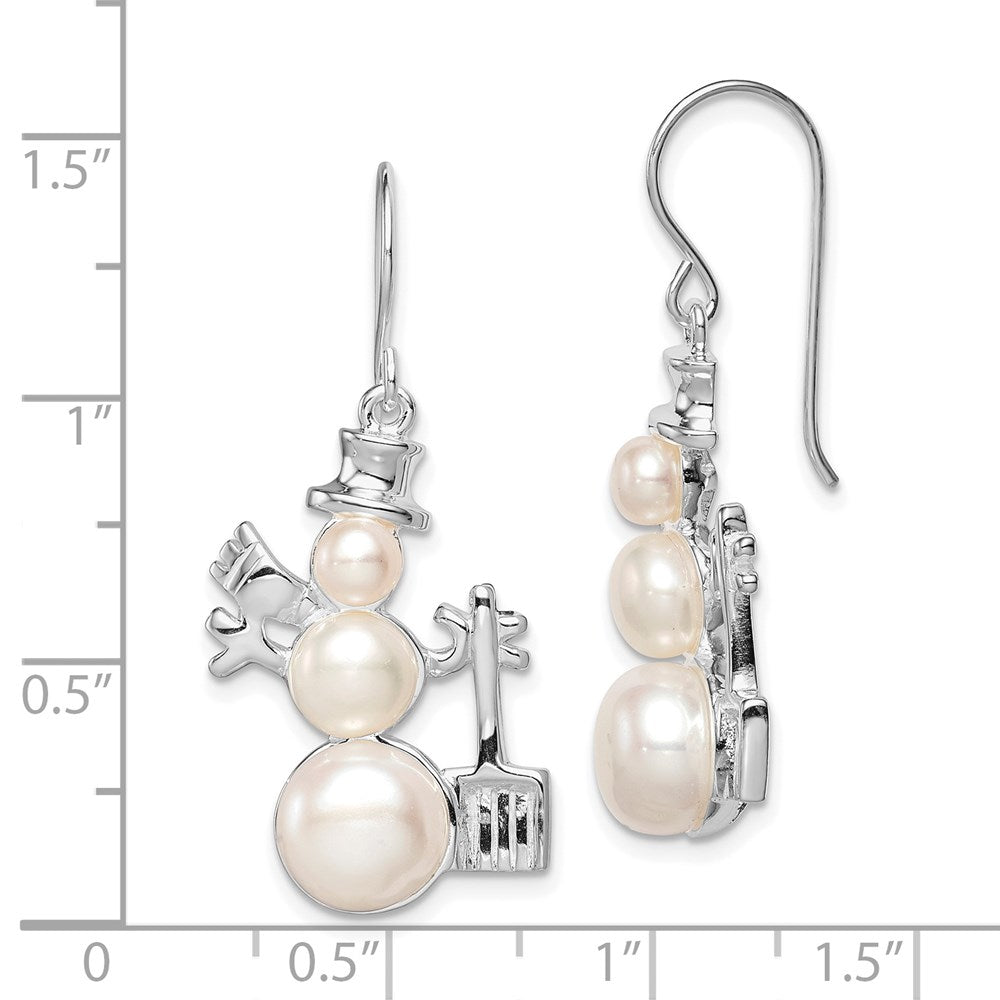 Sterlingsilber Fw Zuchtperle Snowman Ohrringe